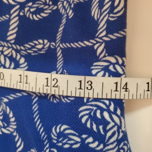 Talbots Medium Petites Nautical Rope Dress Blue Short sleeve Back zip - Picture 11 of 12